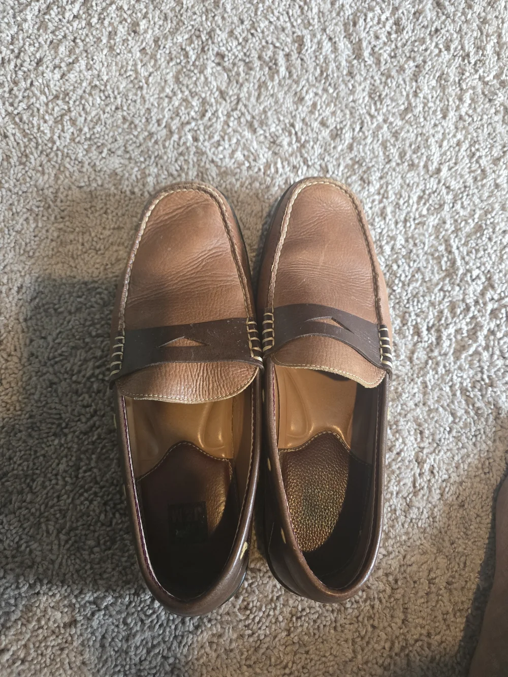 Men's Brown Leather Slip-On Penny Loafers